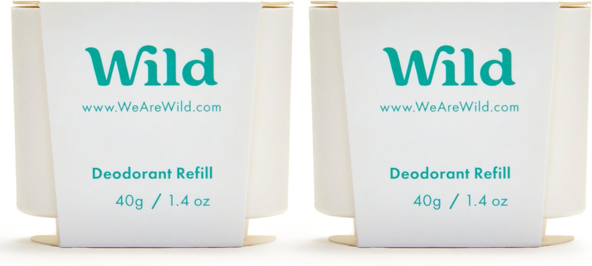 Wild - Natural Refillable Deodorant - Fresh Cotton & Sea Salt Refill Duo Pack - Vegan & Eco-Friendly - Aluminium Free - Long Lasting Protection - Natural Ingredients - 2 Pack of 40g Refills
