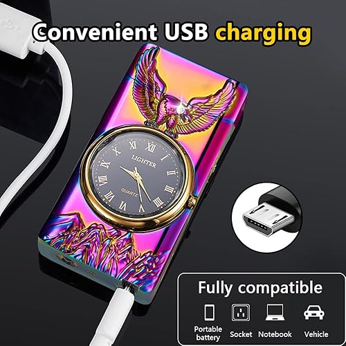 Miniatura 5 de GADATOP Encendedor de águila, encendedor de plasma, encendedor de arco eléctrico, encendedor USB multifuncional, encendedor resistente al viento,