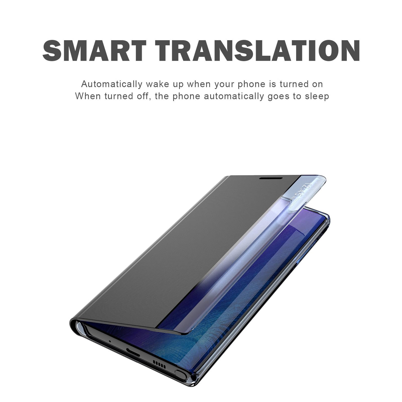 Hülle für Samsung Galaxy S25 Ultra/S25 Plus/S25, Magnetisch Klapp Schutzhülle, Clear Sichtfenster Leder Handyhülle mit Ständer Funktion,Schwarz,S25 Ultra