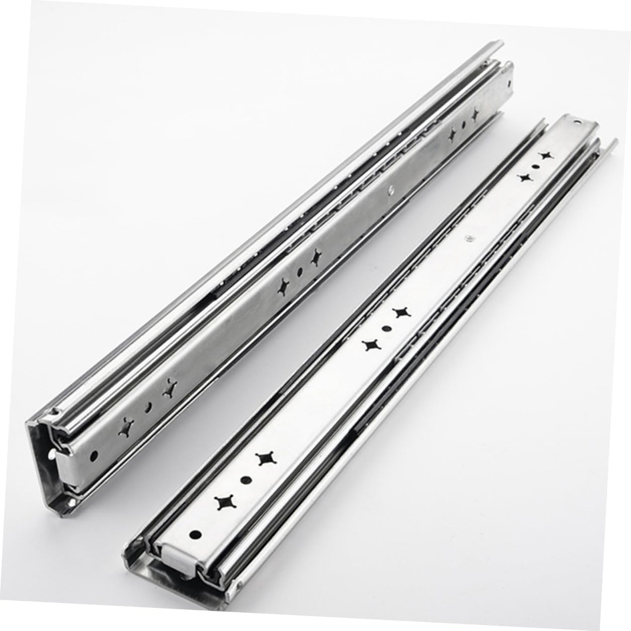 Heavy Duty Full Extension Drawer Slides 14-inch Side Mount Ball Bearing Rails Self-Locking Metal Drawer Slides Replacement 2pcs Set 250 Lb Capacity