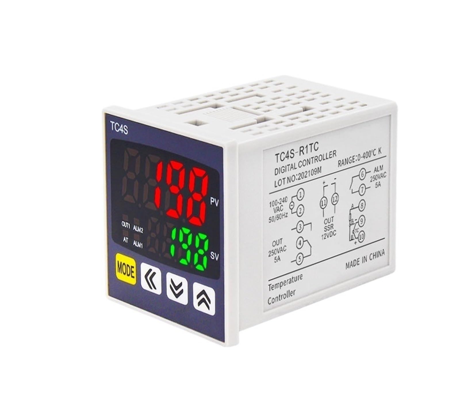 BALYDLUL 1pcs TC4S Temperature Controller 4-20ma SSR+RELAY Output Regulator K Type Multiple Input Digital Instrument 48 * 48(SSR OPT 2ALM)