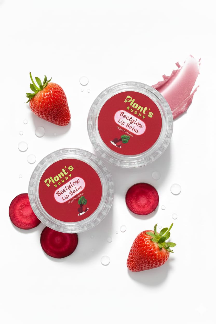 PLANT'S BUDDY - BeetGlow Lip Balm - Natural Tinted - For Long Lasting Hydration - No Chemicals- 10 gms-picture-42