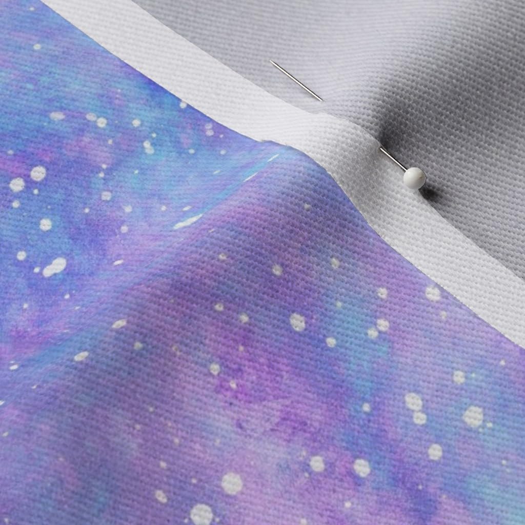 Spoonflower Fabric - Candy Pastel Galaxy Watercolor Star Stars Night Sky Printed on Denim Fabric Fat Quarter - Bottomweight Apparel Home Decor Upholstery