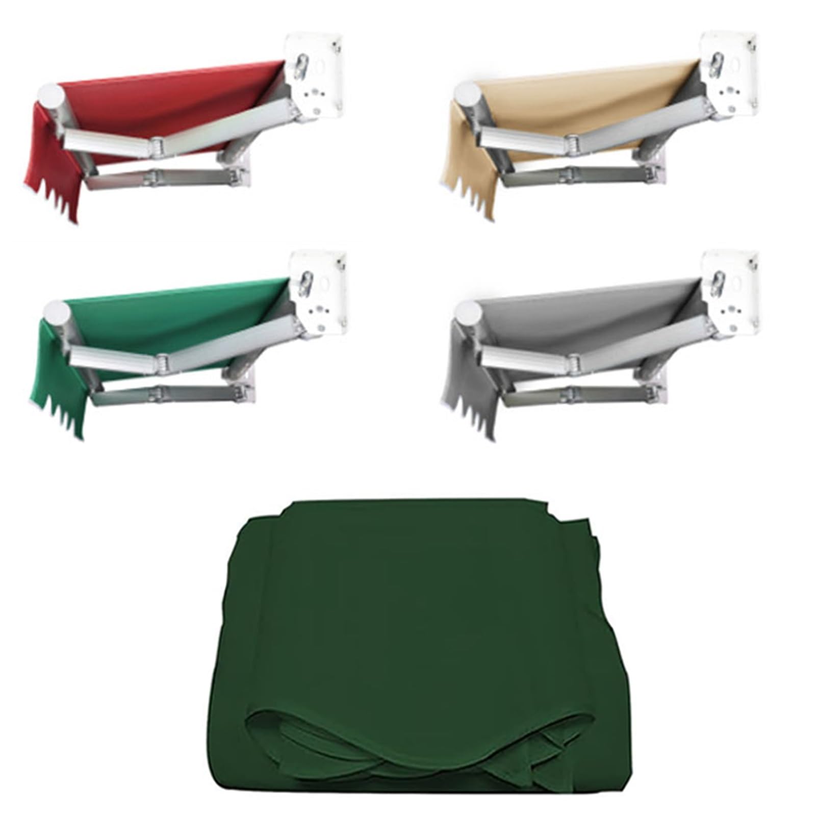 Rofbihg Grey/Green Garden Awning Patio Retractable Manual Awning Canopy Sun Shade Shelter, Awning Fabric Replacement, Garden Awnings, 2.5X2m Manual Patio Awning Retractable Canopy Outdoor Sun Shader, (,(10X8.2f