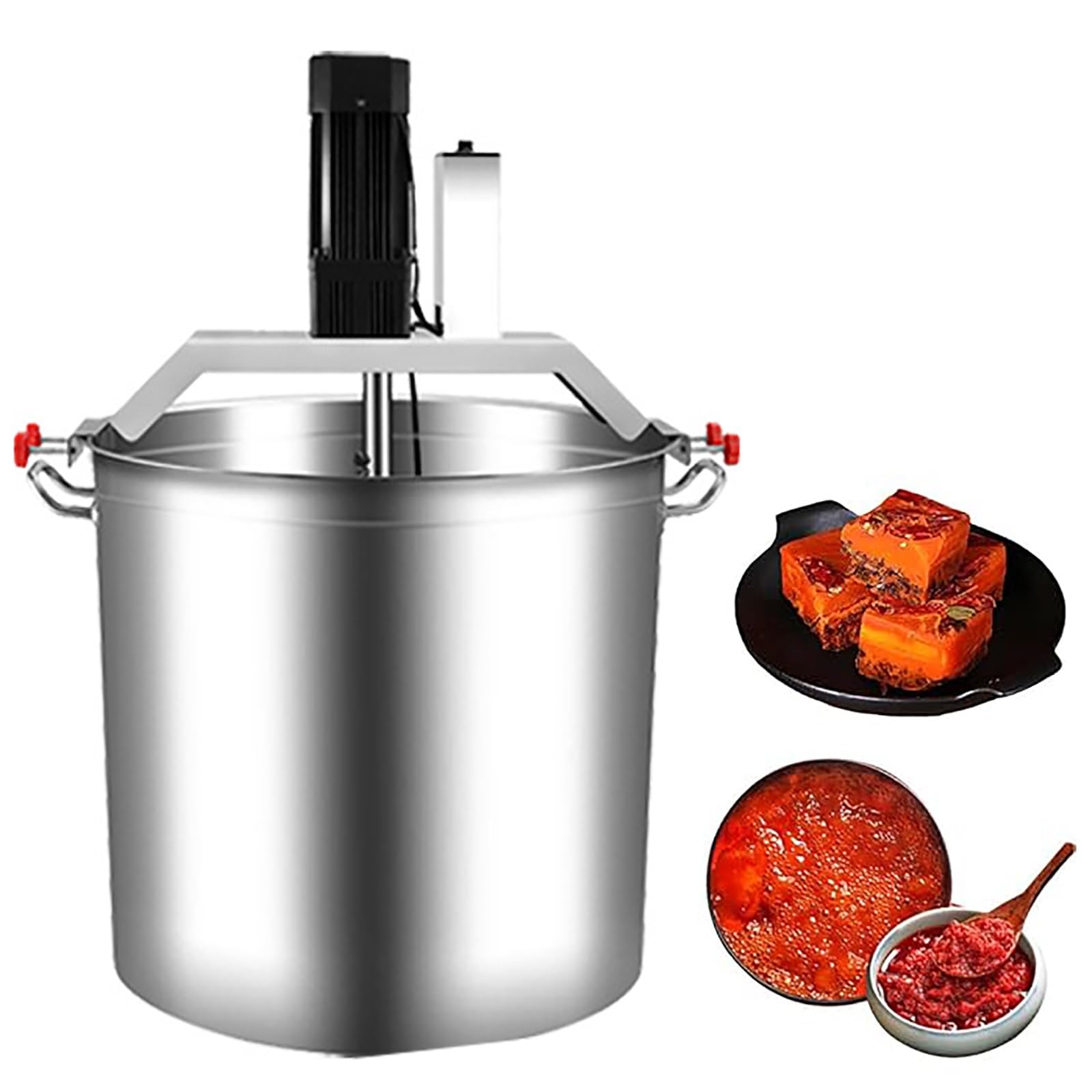 Mezclador eléctrico comercial de alimentos, agitador de calentamiento automático para sopa y salsa, mezclador de acero inoxidable de 40 L y 50 L con velocidad ajustable para cocinar y freír