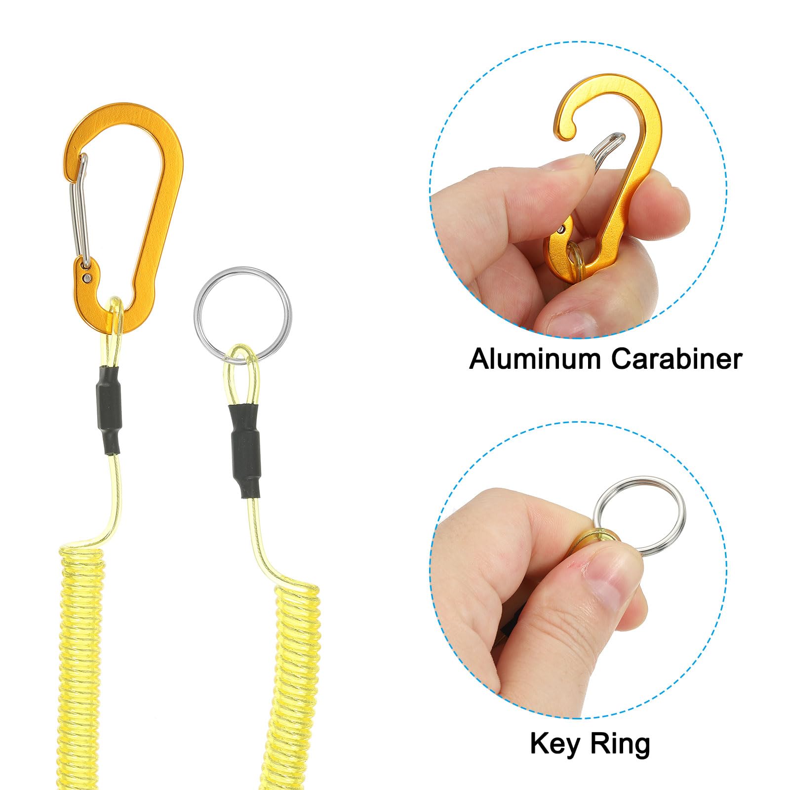 PATIKIL 3pcs Retractable Spring Coil Straps - Image 4