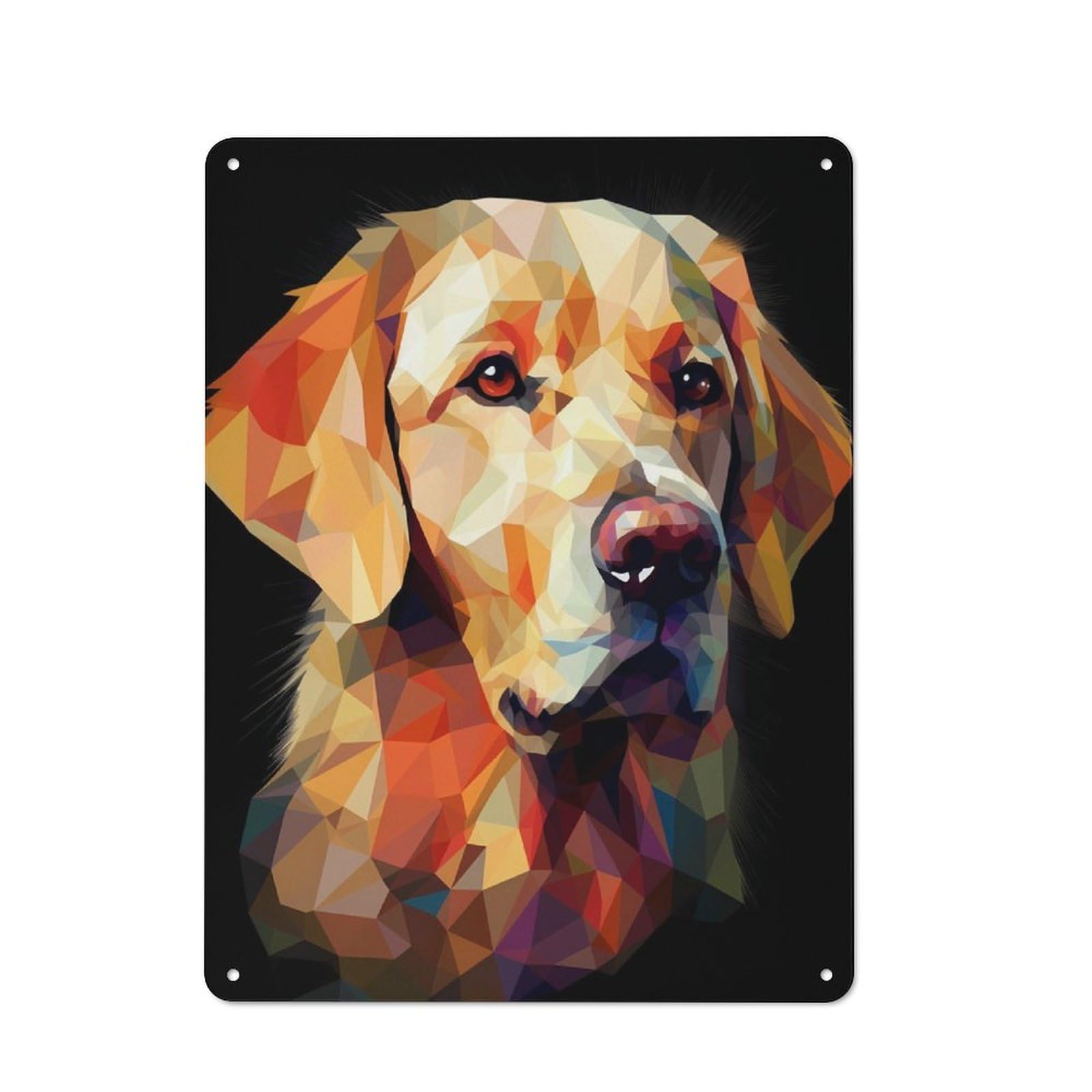 Junmoney Golden Retriever Abstract Retro Tin Sign 40X30cm Featuring For Bar Or Restaurant, For Metal Sign Collectors, For Garage And Workshop Walls