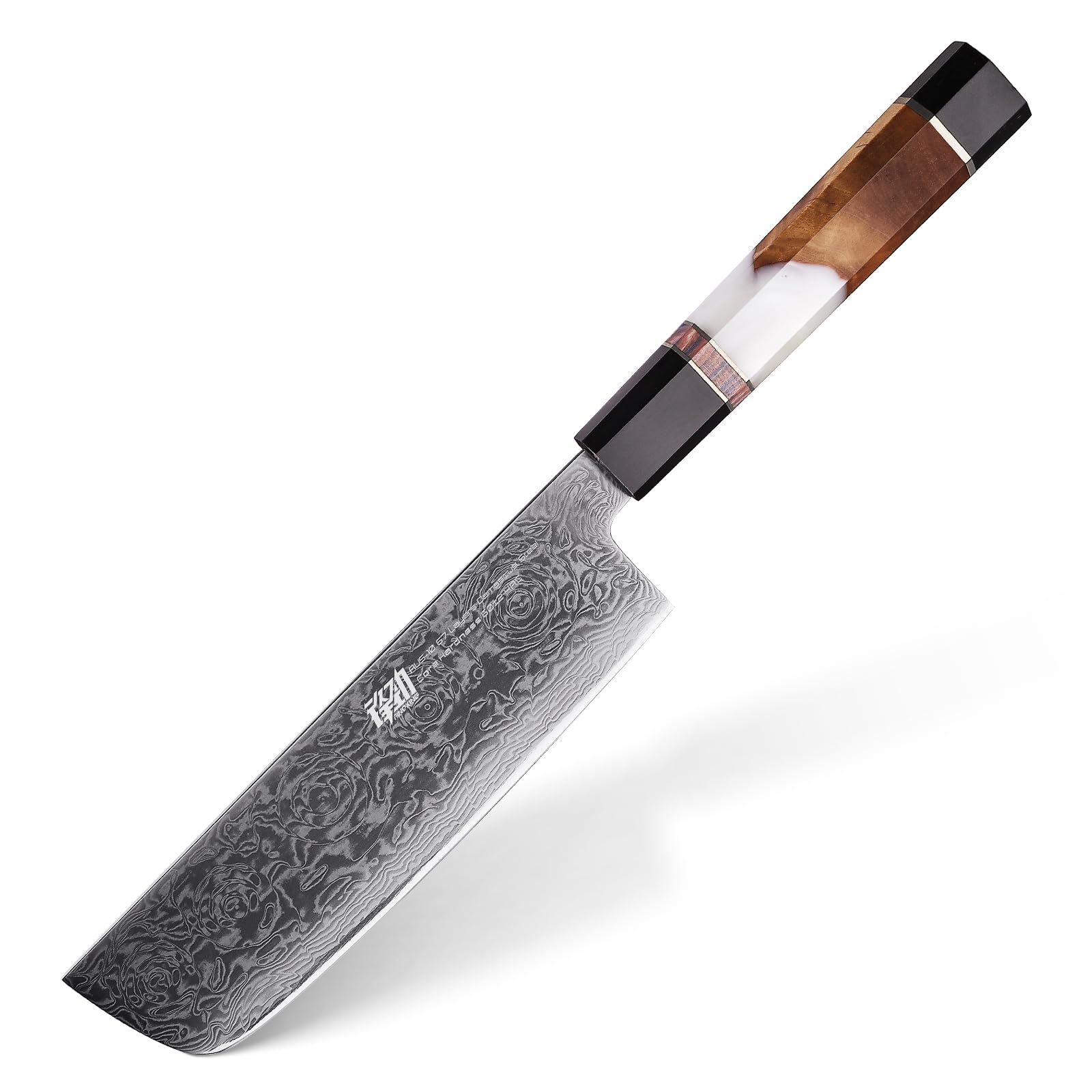 FINDKING Nóż Nakiri 16,3 cm, japoński nóż do warzyw CZARNY-ROSE | Nóż Nakiri, nóż 16,3 cm, nóż do warzyw, precyzyjne cięcie, codzienne gotowanie