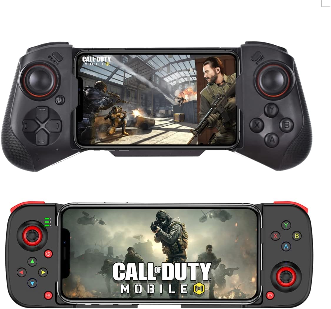 arVin Game Controller for iPhone 14/14 Plus/14 Pro/14 Pro Max/13/12/11, iPad, MacBook, iOS, Android, Samsung, One Plus, TCL, Tablet, PC, Wireless Gamepad Joystick for Call of Duty, Apex -Direct Play