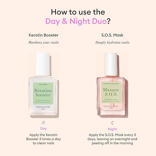 Miniatura 3 de Manucurist Duo Day & Night - Rutina para uñas suaves o dañadas - Kit de uñas 1 fortalecedor de uñas y suero de crecimiento, 1 máscara de noche de