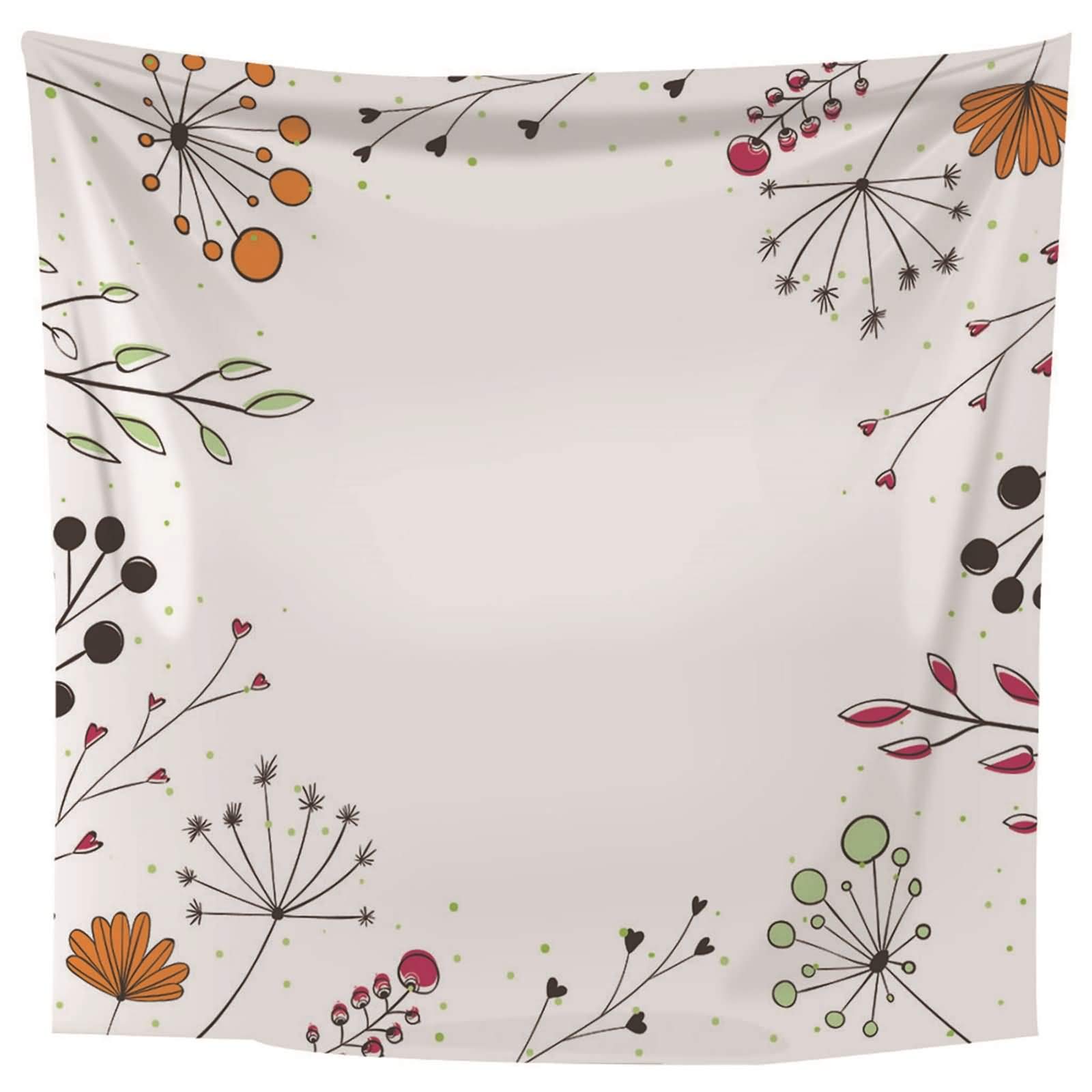 Tapisserie murale plantes de mode blanc en toile imprimée pour décoration salon