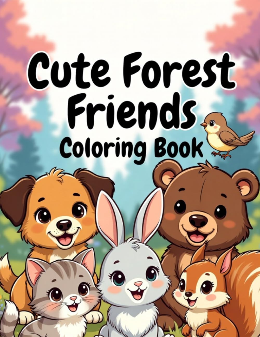 Cute Forest Friends Coloring Book / Adorable Woodland Animals Coloring Book for Kids: * Fun & Easy Coloring Pages for Kids Ages 3–8 * Simple Bold Line ... Cute Forest Animal Pages for Relaxing Fun *