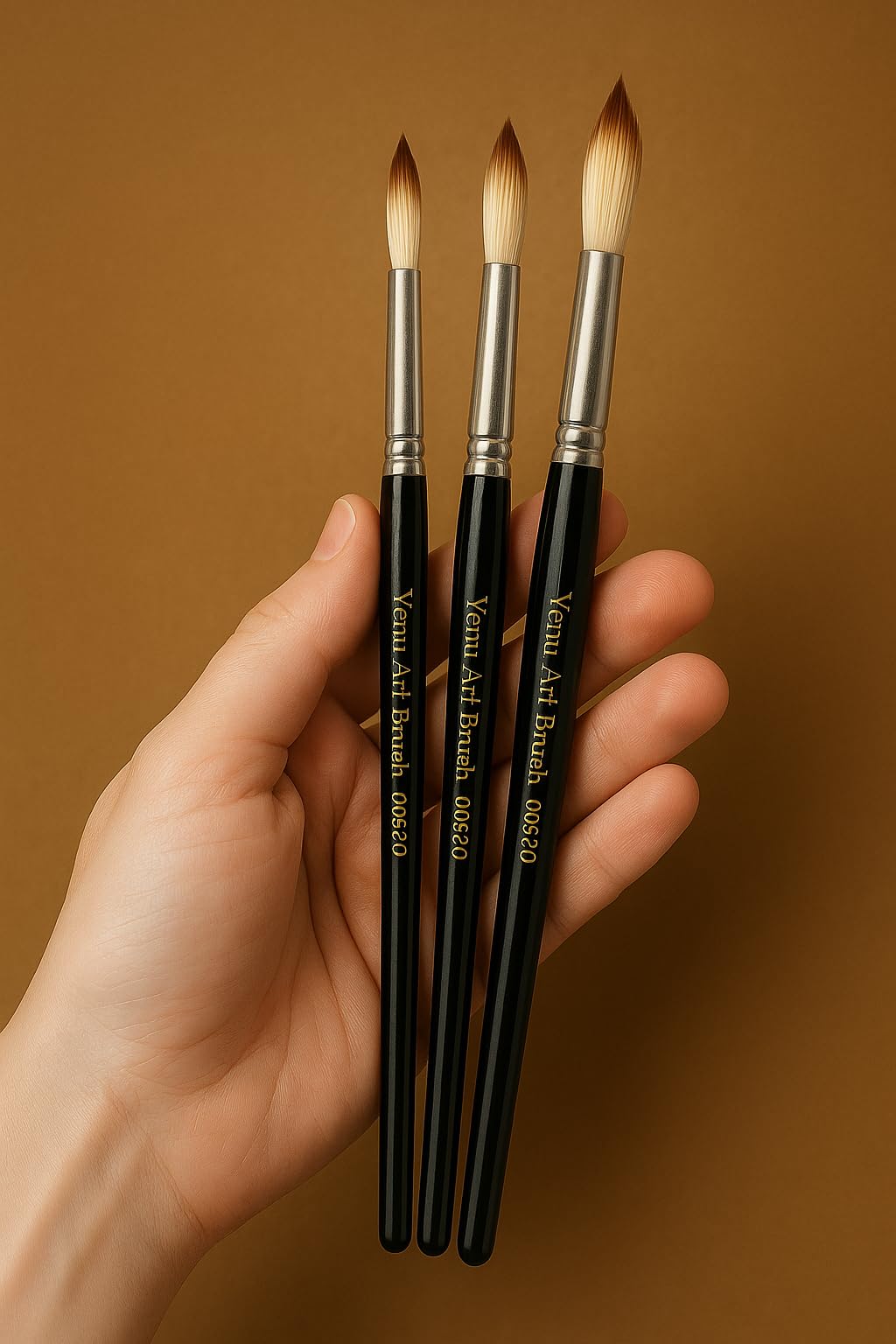 Venu Art Brush Round Painting Brushes Set of 3 (Size : 18, 16, 14) Paint Brush for Gouache / Acrylic /Oil Painting(Wood)-image-13