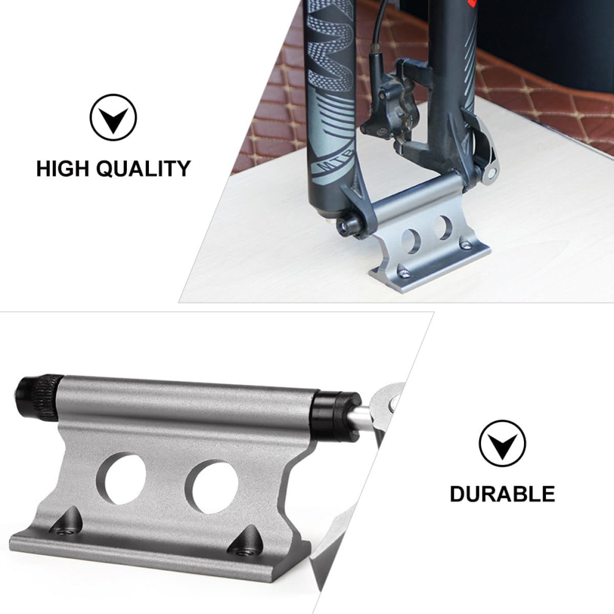 UPKOCH Bike Fork Mount Quick Release Clamp 2pcs Front Wheel Fork Fixer Deep Titanium for Bicycle Car Rack Truck Bed Transport