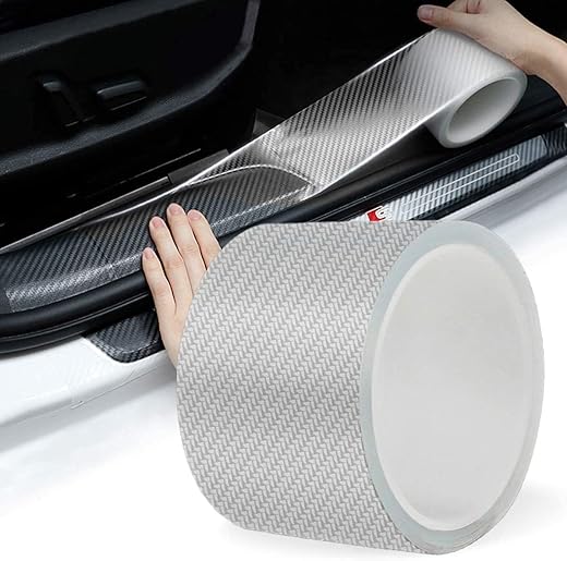 Kmils Carbon Fiber Car Door Sill Protector Strip, Anti-Scratch Adhesive Tape for Car Interior/Exterior, Waterproof & Durable Auto Protection Film...