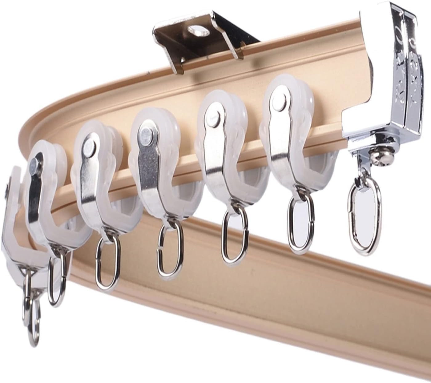Diviseur de pièce de voie de rideau de plafond en aluminium, rails de rideau de fenêtre robustes(Style3,2.5m/8.2ft)