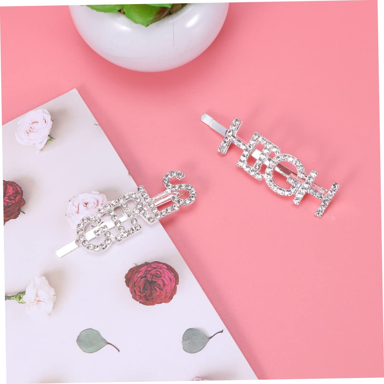 Didiseaon Piezas Pinzas Para El Cabello Niña Horquilla Para El Cabello Horquillas De Letras Adornos De Pelo De Moda Pinzas De Pelo De Plata Pasadores Sombrerería Carta Mujer