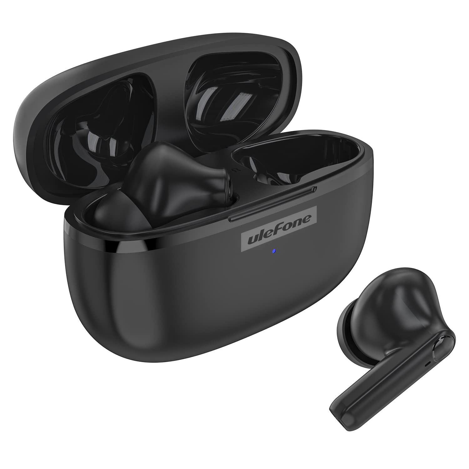 Ulefone Auricolari wireless, cuffie Bluetooth in ear, microfono auricolare, Bluetooth 5.1, ricarica di tipo C, controllo touch, display a LED, per iPhone/Android/IOS, nero