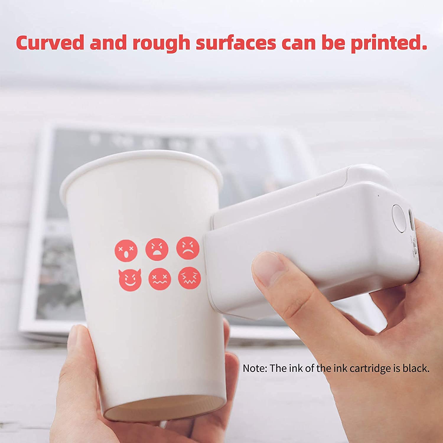 PrintPods Stampante Portatile Wi-Fi con Cartuccia di Inchiostro, Apk Smartphone Android: per stampare su carta, legno, vetro, vestiti e altro