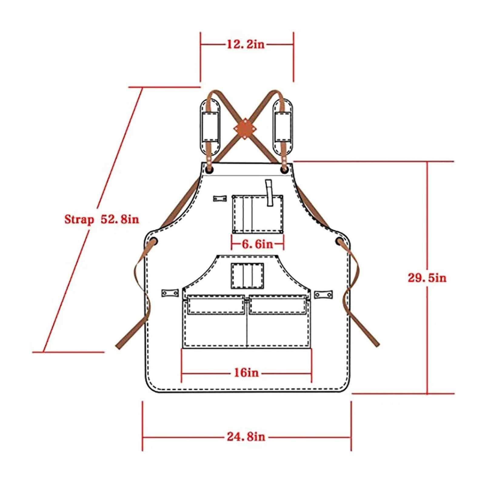 Delantal de lona gruesa Simple herramienta ropa jardinería carpintería