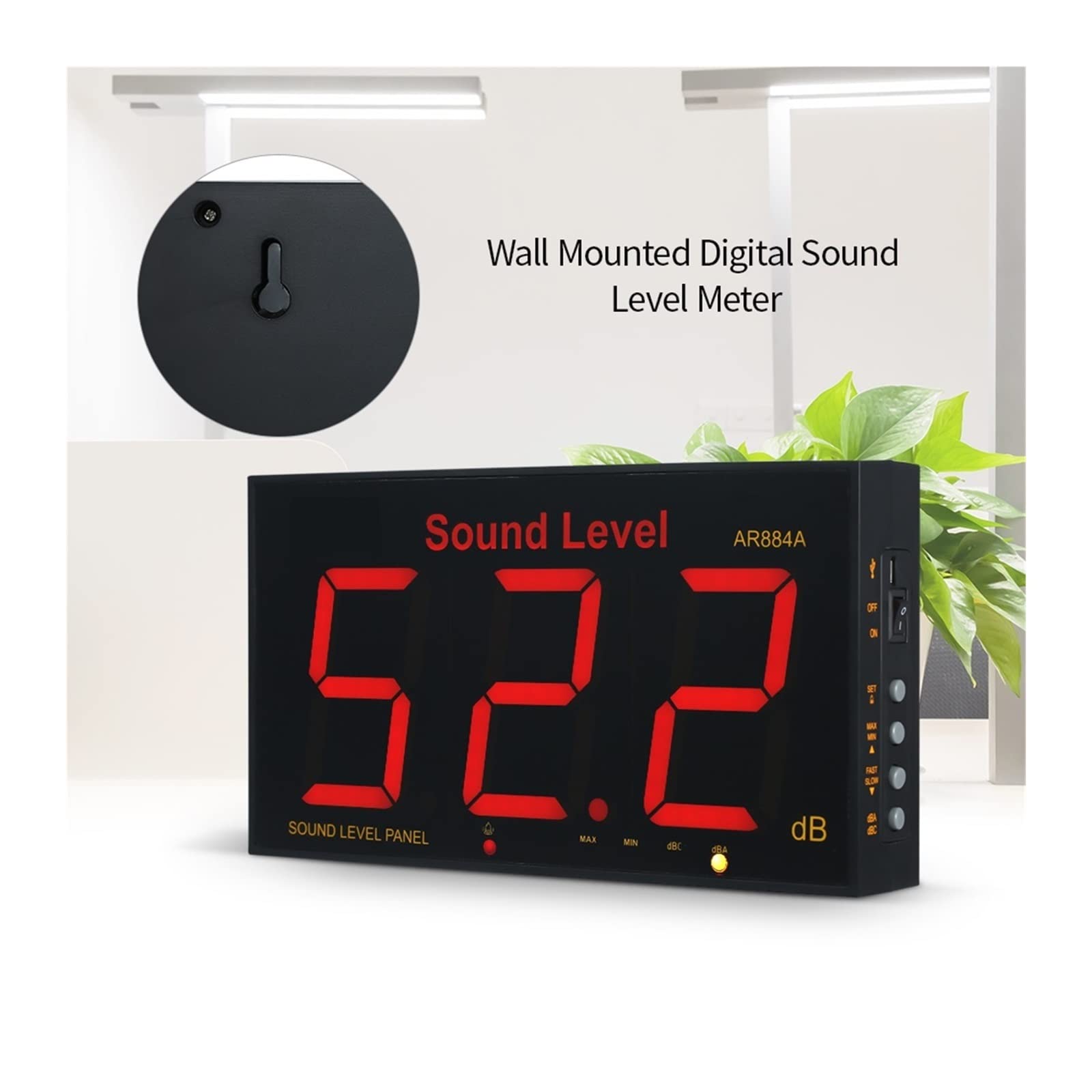 Misuratore di livello del suono digitale con LCD Display rumore montato a parete 30-130db Strumenti diagnostici misurazione Per uso di laboratorio