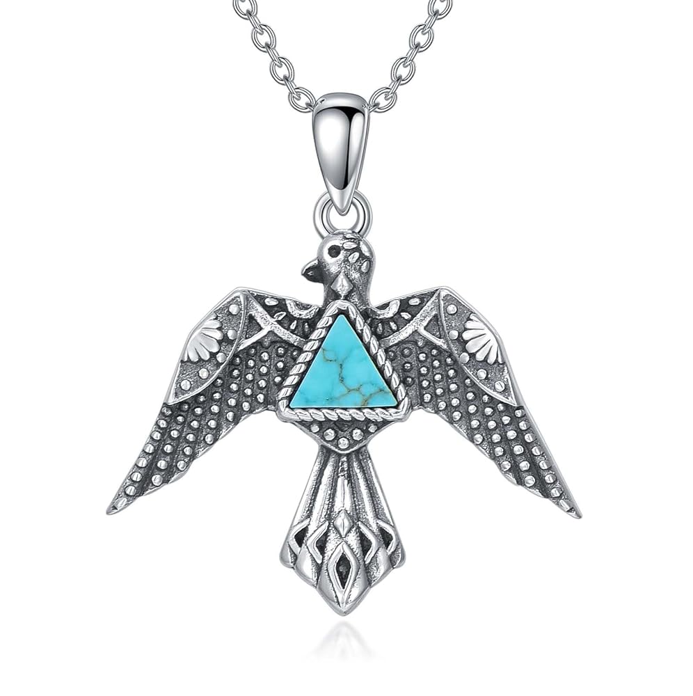 silver925 Thunder bird ネックレス Amazon.com: BETHZA Turquoise Thunderbird Necklace 925