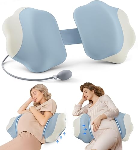 Miniatura 17 de Almohadas de embarazo para dormir, almohada de espuma viscoelástica de maternidad con soporte para la espalda, vientre y caderas, almohada de viaje
