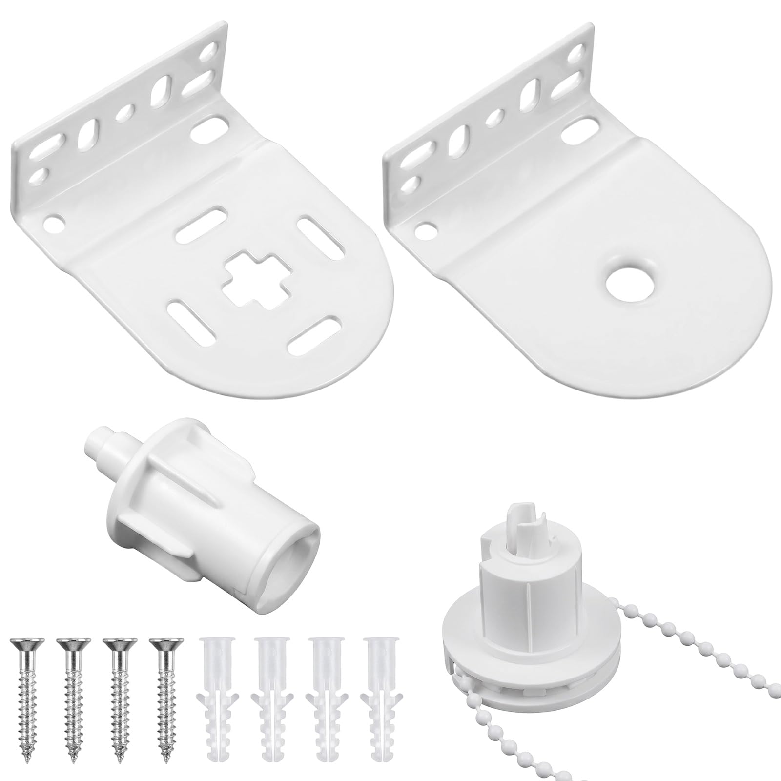 SULIKJHUI 1 Set White Roller Blind Spares & Roller Blind Fittings Kit