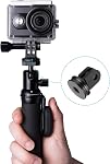 PATIKIL Aluminum Camera Tripod Mount Adapter, 1/4" Screw Tripod Conversion Adapter for Action Camera Tripod, Black