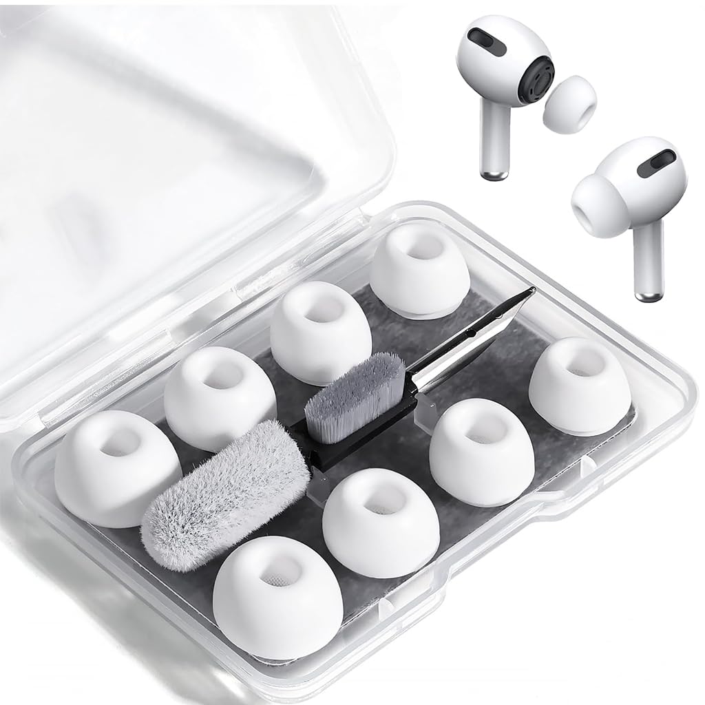 ZORBES® Compatible with Airpods, 4 Sizes Replacement Ear Tips & Ebud Cleaning Pen with Box, 3 in 1 Cleaning Tool with Pointy Tip, Plush Polish Head & Side Brush-image-8