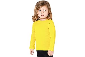 Exclusive Kids' Yellow Long Sleeve Round Neck Cotton T-Shirt