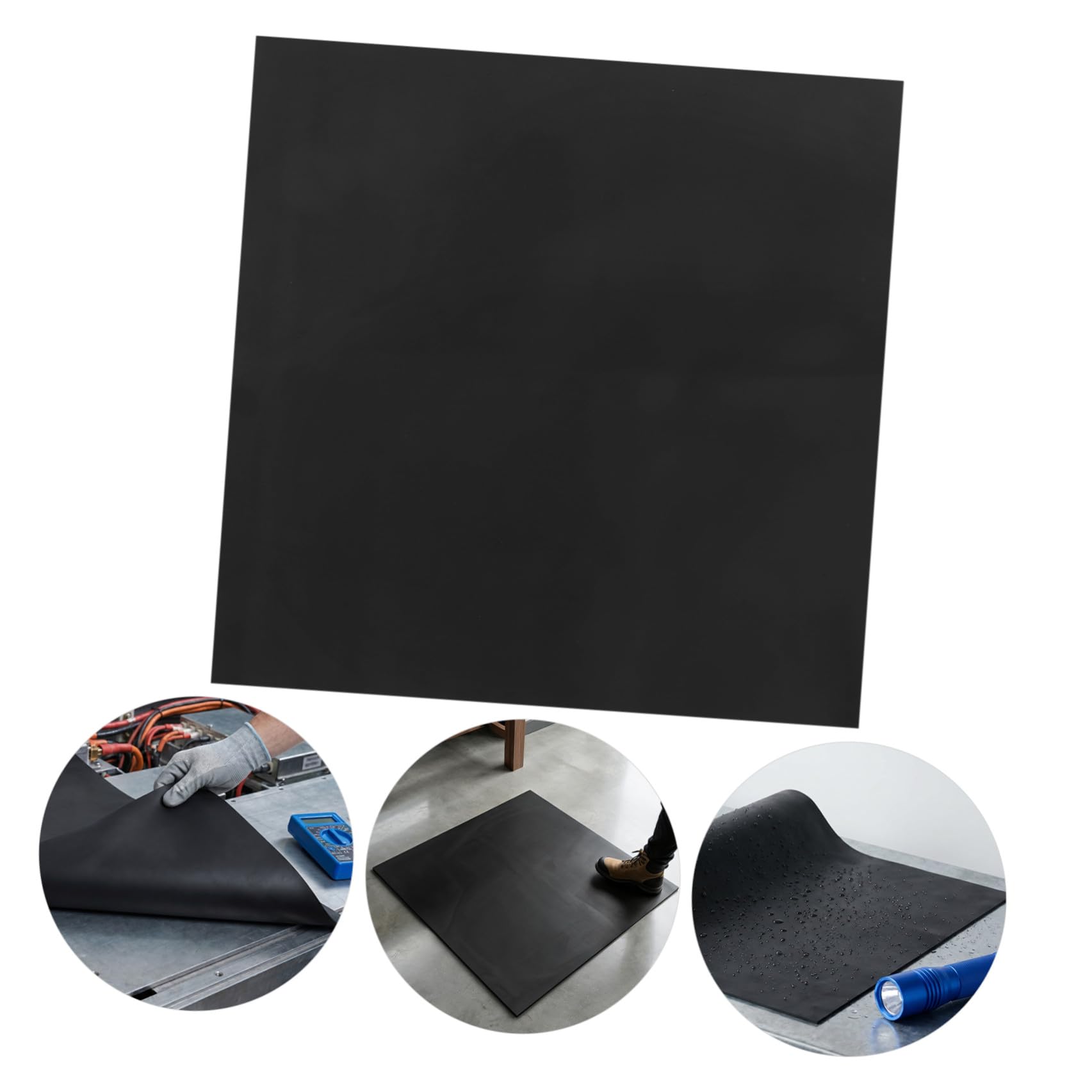 FRCOLOR 3 Pezzi Tappetino in Gomma Isolante per Sala Distribuzione Elettrica Antiscivolo e Ammortizzante