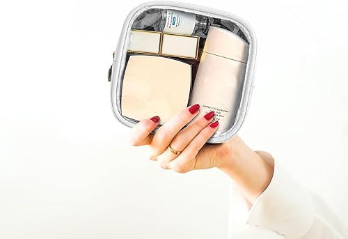 Miniatura 5 de KOTORA Bolsa de maquillaje transparente, bolsa de cosméticos, pequeña bolsa pequeña, bolsa de aseo aprobada por la TSA, bolsas de aseo con