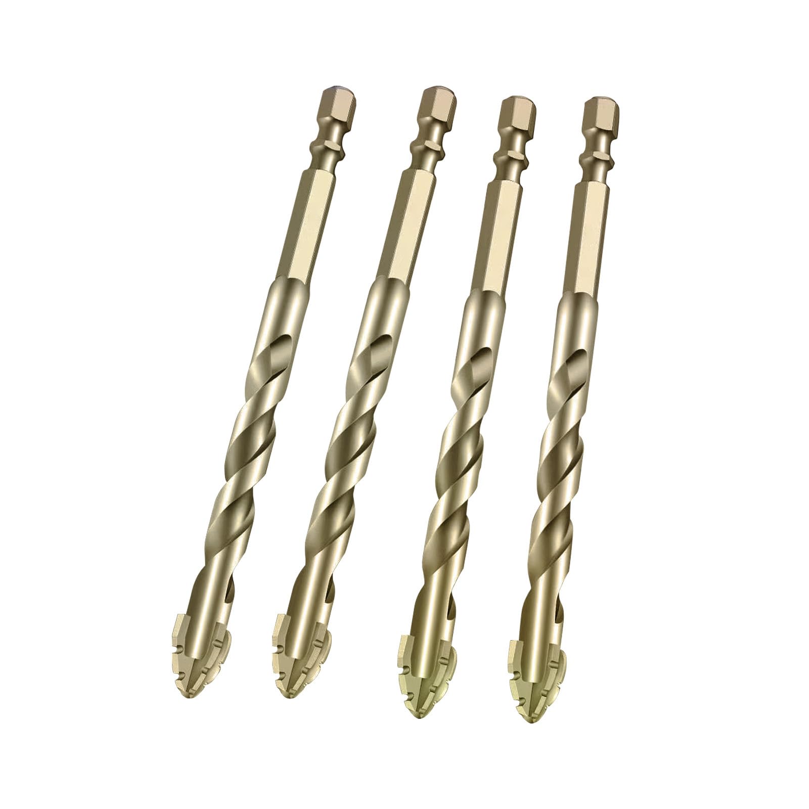 New Four-Flute Sawtooth Eccentric Drill Bit, Multifunction 4 Edged Serrated High Hardness Skewed Head Eccentric Drill Bits for Wood, Marble, Ceramic,