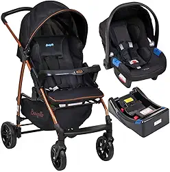 Carrinho de Bebe Bebe Conforto Base Burigotto Ecco Preto Bronze
