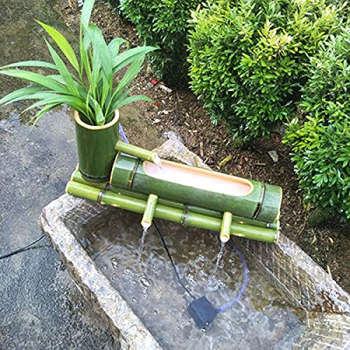 Cascade de jardin en bambou 70cm pour animer une décoration extérieure fixe