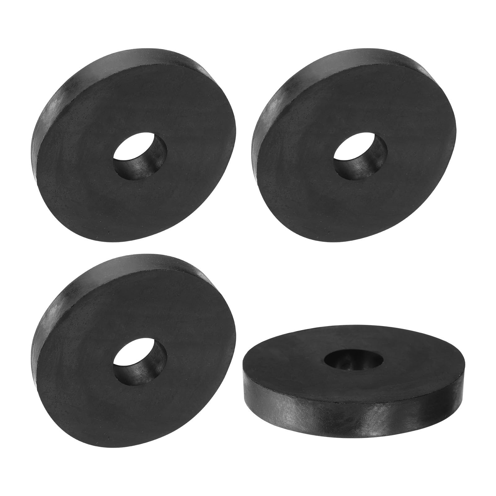 TA-VIGOR 4Pcs Rubber Spacers 60 mm OD 15 mm ID 10 mm Height – Round Anti-Vibration Rubber Bushings, Thick Isolation Washers and Damping Pads for Furniture and Industrial Equipment