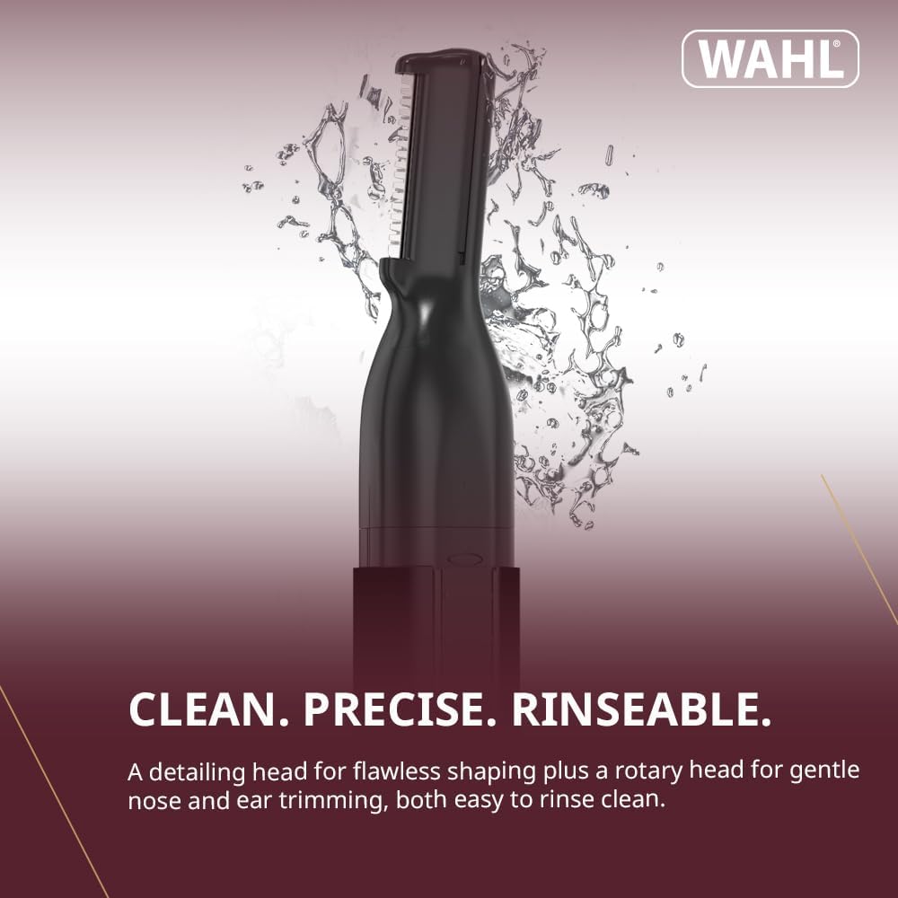 Wahl Canada Premium Lithium Ear, Nose & Brow Trimmer, Power and Precision for Men's Grooming, Wet/Dry Black Pen Trimmer, Model 5536