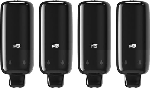 Tork Elevation S4 571508 - Dispensador para el cuidado de la piel para jabón y desinfectante para manos, color negro, paquete de 4 unidades