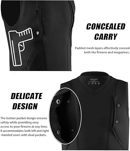 Miniatura 9 de lilcreek Camiseta sin mangas con cuello en V oculta para hombre, camiseta CCW Holster para hombre