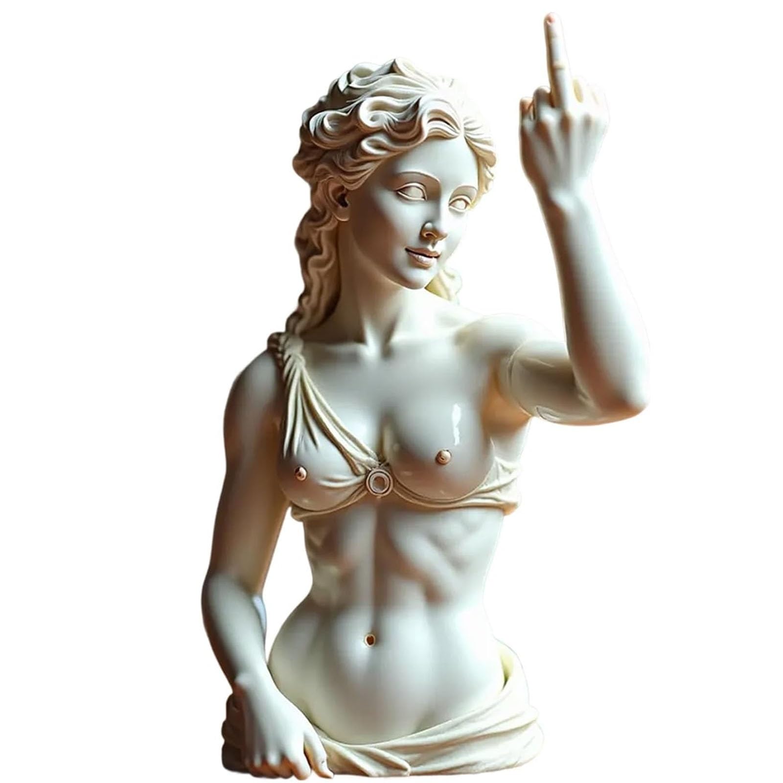 Unapologetic Venus: The Middle Finger Statue, Rebellious Bold Modern Art Decor for Home & Office, Unique Decorative Resin Art Statue Gift for Modern Rebels, Roman Mythology Ornament for Art Lovers(A)