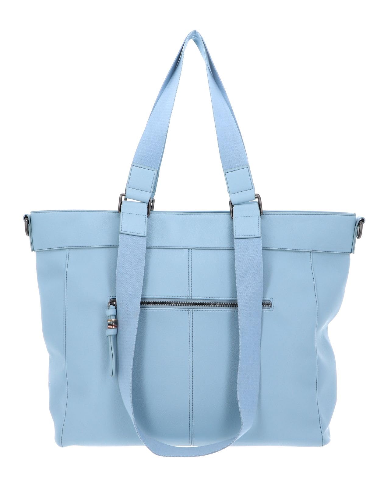 FREDsBRUDER Leder Umhängetasche Keep On Smiling Big Shopper Shy Blue hellblau