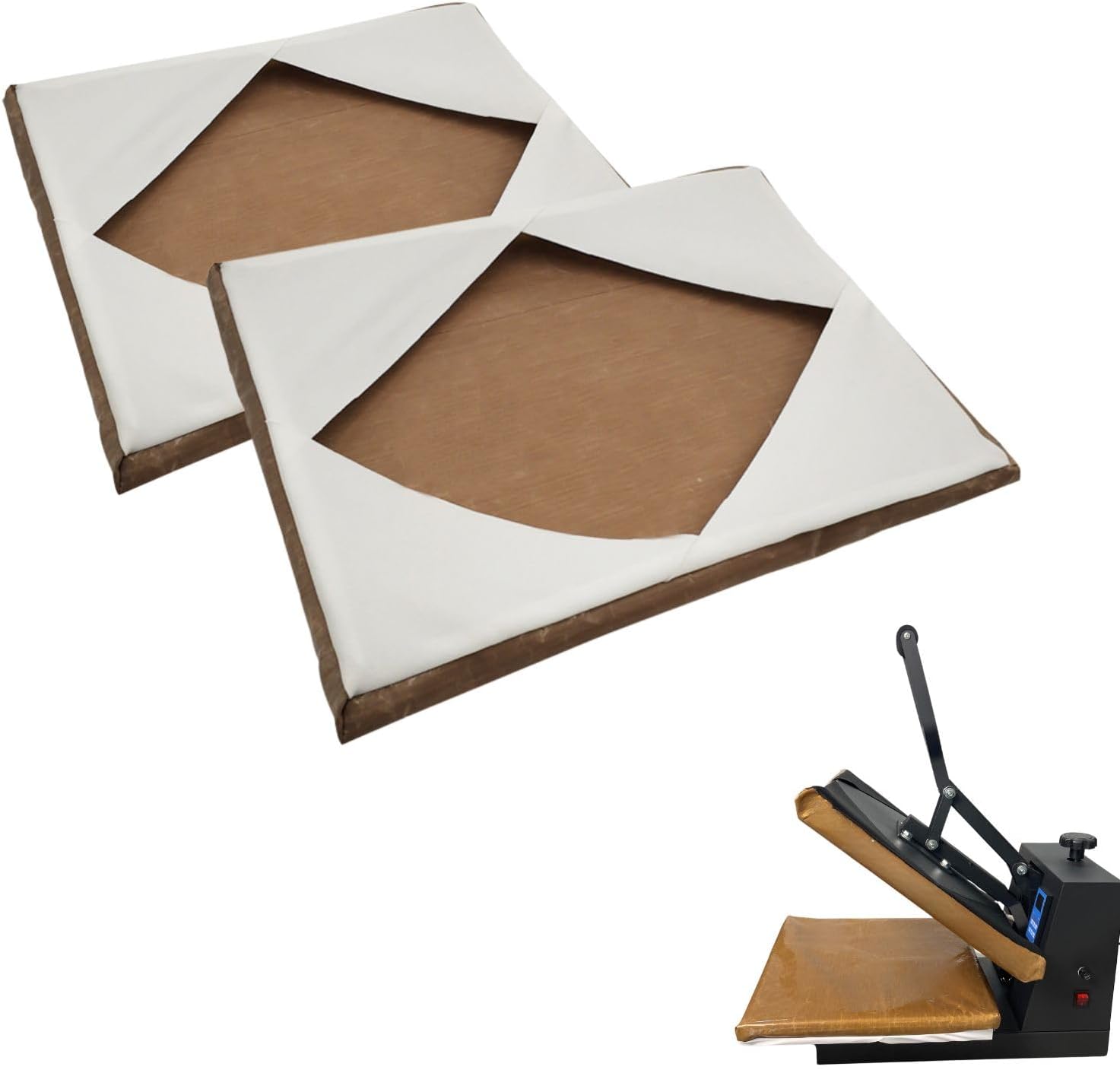 2 Pcs 16x24 Teflon Heat Press Covers for Top and Bottom Platen Wrap Heat Resistant Reusable Durable Use No Need Teflon Sheets or Butcher Paper