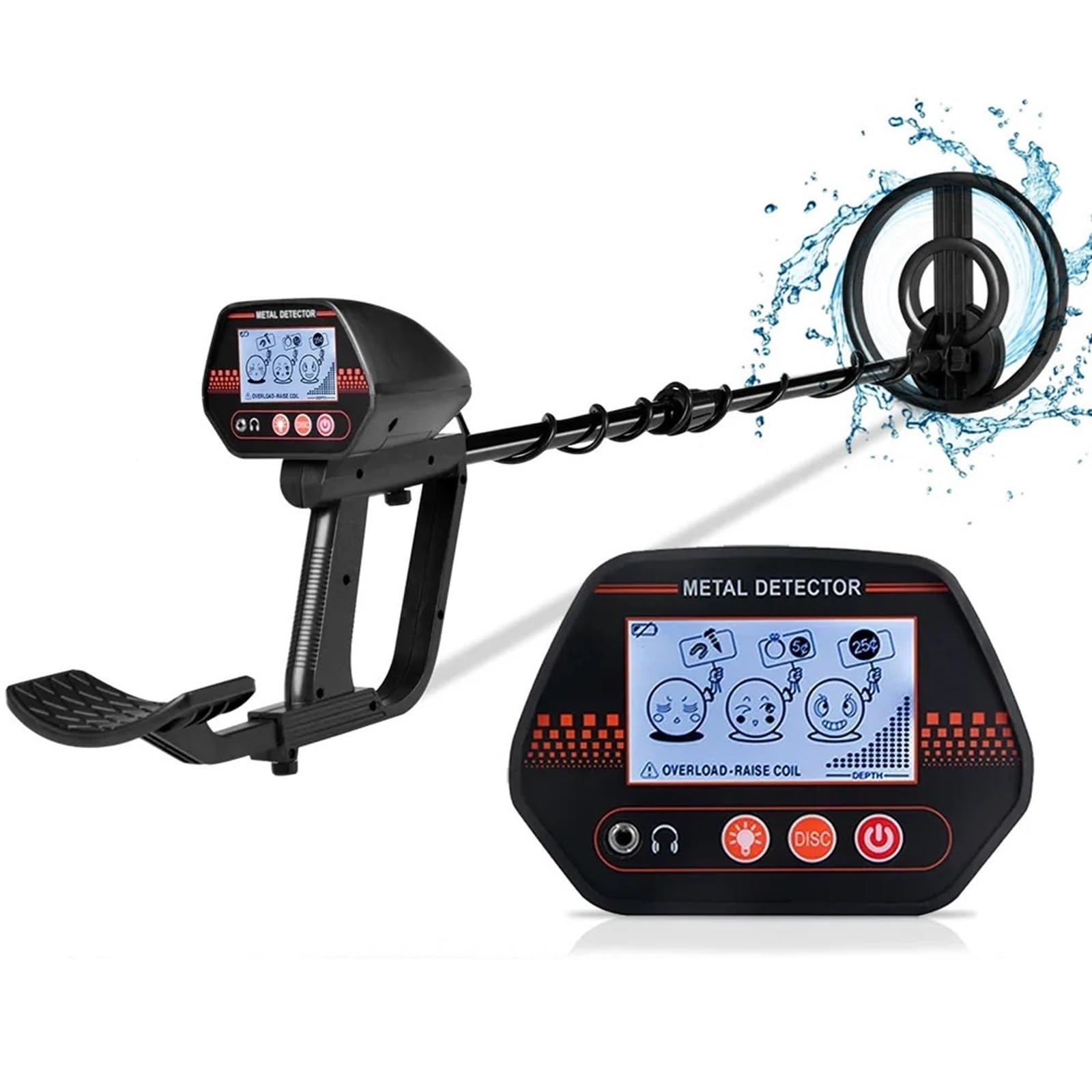 JVDDI Metal Detector With LCD Gold Digger Treasure Adjustable Sensitivity Waterproof Search Coil Detect All Metal