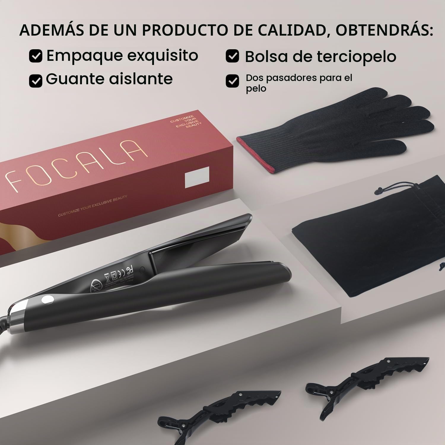 Plancha de Pelo Alisa y Riza 2 en 1: Placas en Espiral para alisar y rizar y ondular Cerámica Revestimiento Tecnología iónica 120-230°C para todo tipo de cabello Pantalla digital