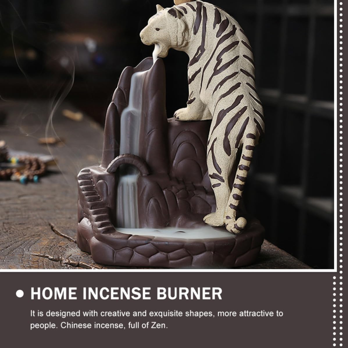 Bruciatore di Incenso Tigre in Sabbia Viola Stile Retrò Elegante