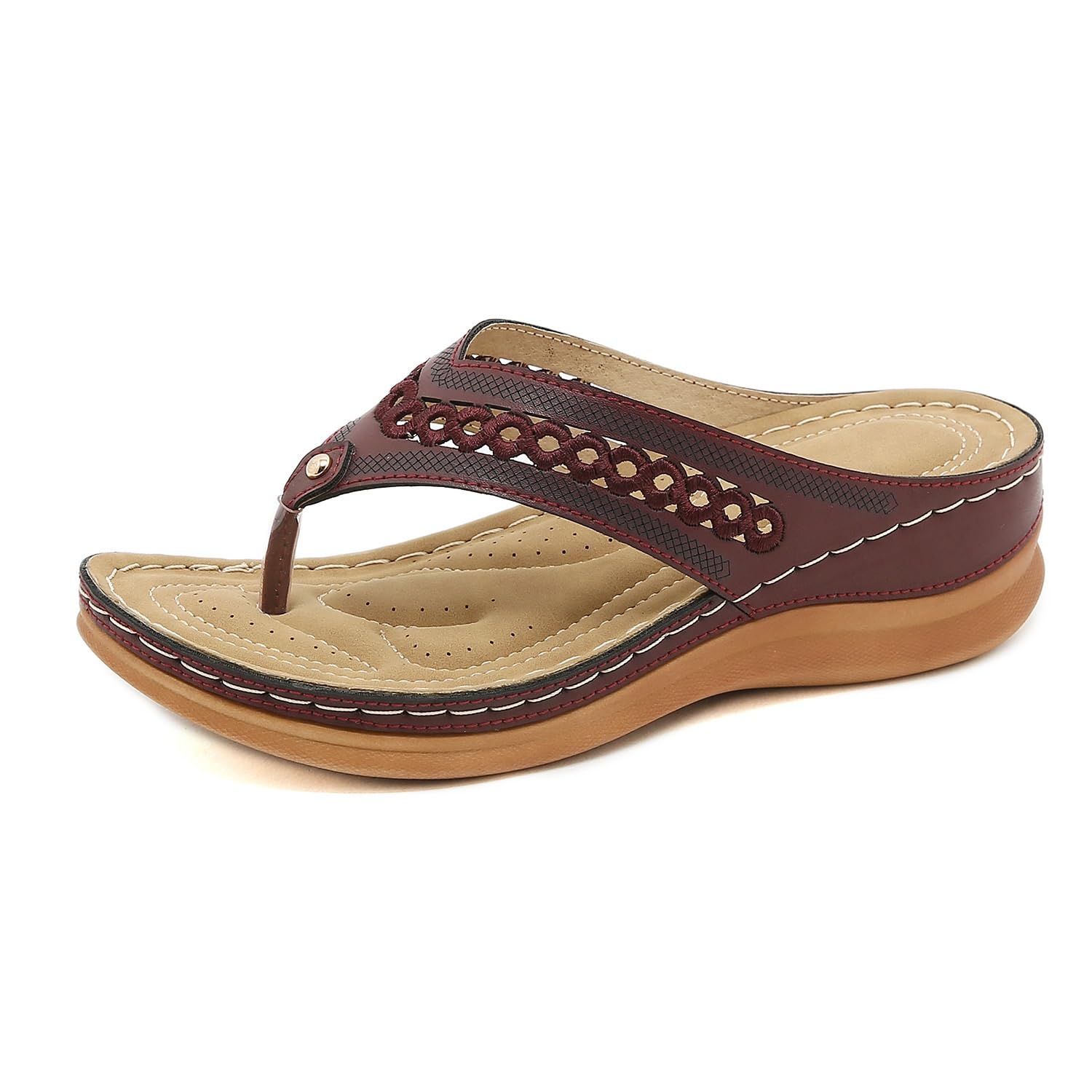 Mules compensées femme sandales orthopédiques bout ouvert et flip flop légères - 8