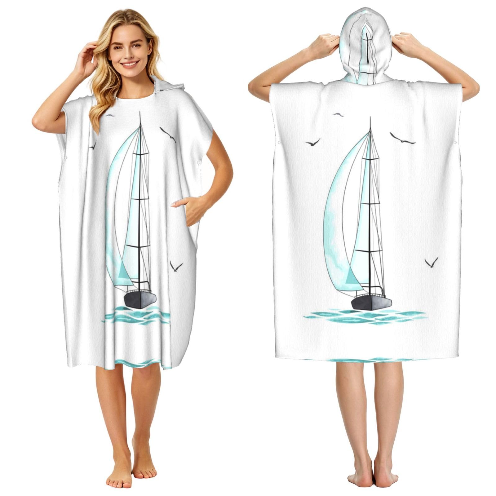 Poncho natation microfibre ultra léger pour adulte homme et femme