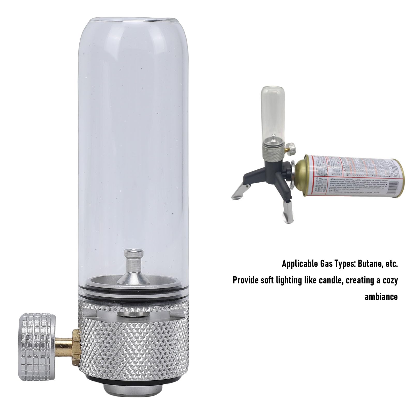 Gaslaterne, Vintage-Butanlaterne, Kompakte Tragbare Gaskerzenlampe für Outdoor-Camping