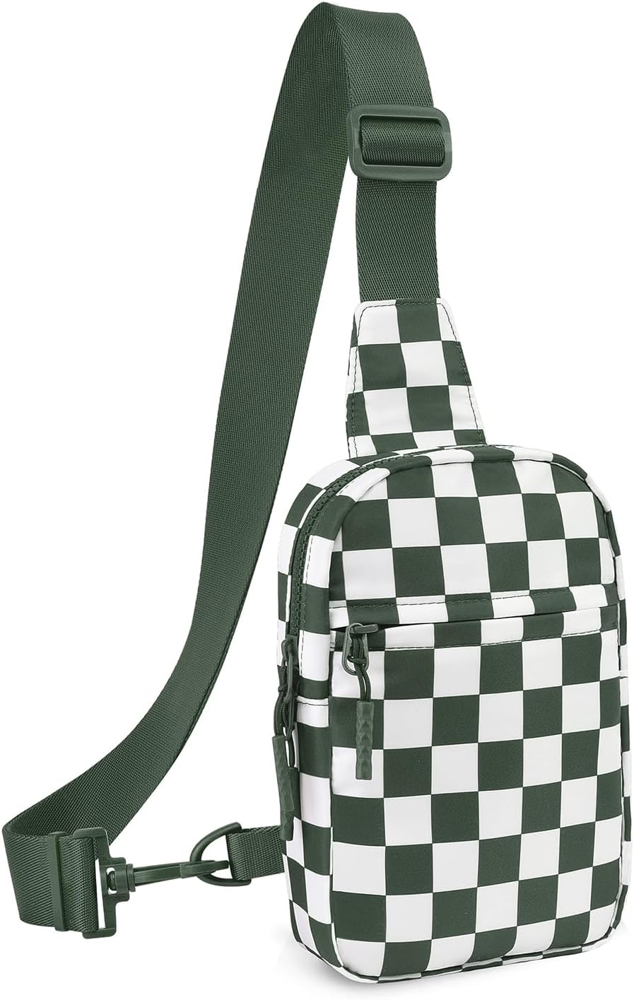 Water-Resistant Checkered Sling Bag for Men & Women – Ideal for Travel & Workouts (Bean Green) Water-Resistant Checkered Sling Bag for Men & Women – Ideal for Travel & Workouts (Bean Green)